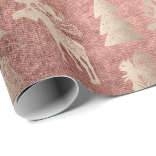 Elegant cute light rose gold Christmas pattern Wrapping Paper