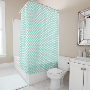 Elegant Cute Mint Green Polkadots Pattern Shower Curtain