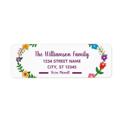 Elegant Cute Modern Floral Weve Moved New Address Label