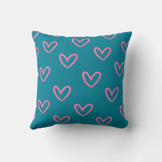 Elegant Cute Modern Trendy Heart Simple Throw Pillow (Back)