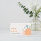 Elegant Cute Orange Abstract Bold Fruity Citrus Business Card (Standing Front)