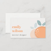 Elegant Cute Orange Abstract Bold Fruity Citrus Business Card (Front/Back)