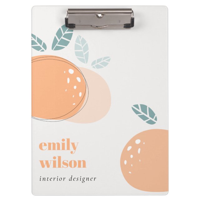 Elegant Cute Orange Abstract Bold Fruity Citrus Clipboard (Front)