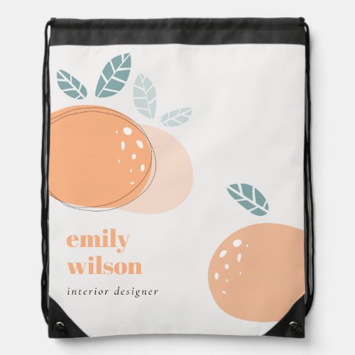 Elegant Cute Orange Abstract Bold Fruity Citrus Drawstring Bag