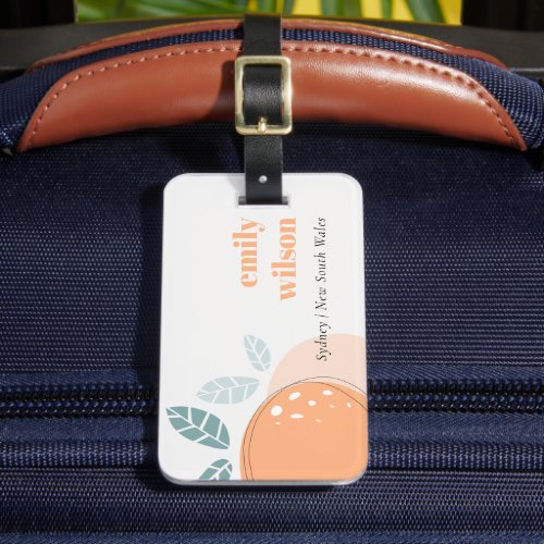 Elegant Cute Orange Abstract Bold Fruity Citrus Luggage Tag