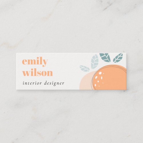 Elegant Cute Orange Abstract Bold Fruity Citrus Mini Business Card