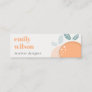 Elegant Cute Orange Abstract Bold Fruity Citrus Mini Business Card