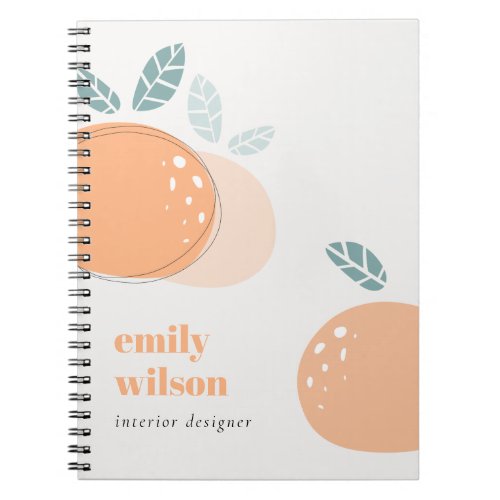 Elegant Cute Orange Abstract Bold Fruity Citrus Notebook