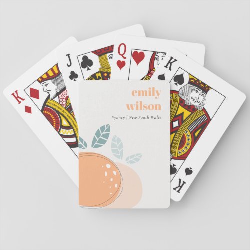 Elegant Cute Orange Abstract Bold Fruity Citrus Poker Cards