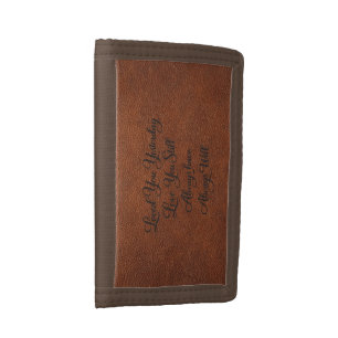 elegant cute personalized name travel world tri-fold wallet