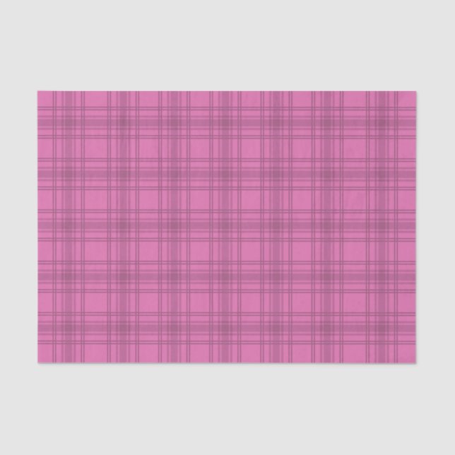 Elegant Cute Pink Tartan Plaid Pattern Tissue Paper (Front)