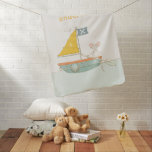 Elegant Cute Pirate Mouse Sailboat Kids Monogram Baby Blanket<br><div class="desc">For any further customisation or any other matching items,  please feel free to contact me at yellowfebstudio@gmail.com</div>