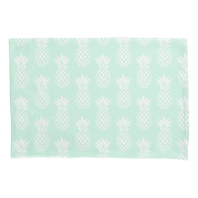 Elegant cute pretty mint green pineapple pattern pillow case (Front)