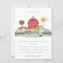 Elegant Cute Red Barnyard Farm Animal Baby Shower Thank You Card