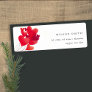 Elegant Cute Red Heart Balloons Watercolor Address Label
