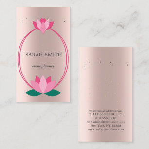 Elegant Cute Rose Gold Diamonds Lotus Business Business Card