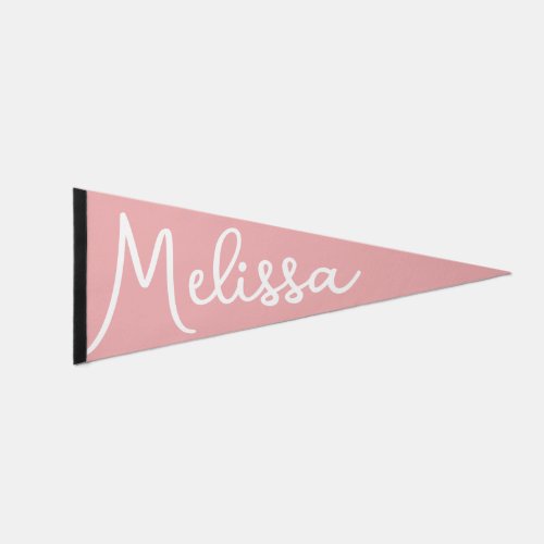 Elegant Cute Script Kids Custom Name Pennant Flag