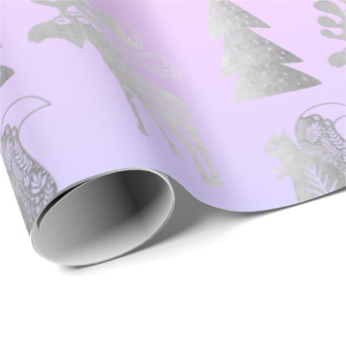 Elegant cute silver Christmas pattern Wrapping Paper