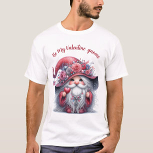 Elegant cute silver red valentine gnome T-Shirt