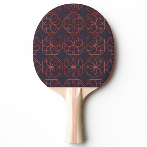 Elegant, cute, simple geometric flower abstraction ping pong paddle