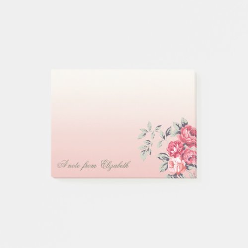 Elegant Cute Stylish Girly  Flowers Post_it Notes