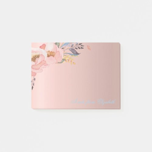 Elegant Cute Stylish Girly  Watercolor Flowers Post_it Notes