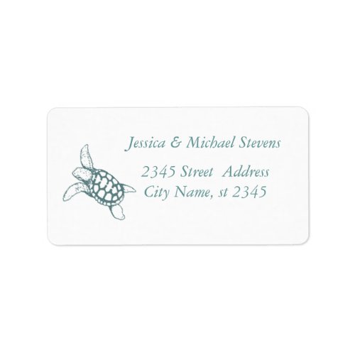 Elegant cute stylish sea turtle label