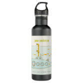 Boys Cute Blue Ocean Shark Kids School Water Bottle, Zazzle in 2023