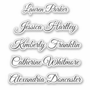 Elegant cute  whimsical script name belongs to sticker