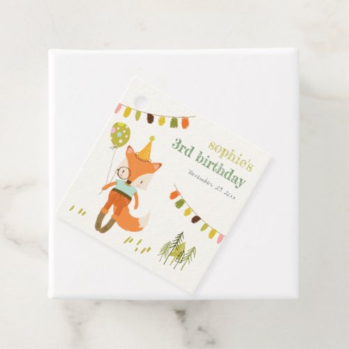 Elegant Cute Woodland Fun Party Fox Kids Birthday Favor Tags