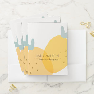 Elegant Cute Yellow Lemon Fruity Citrus Bright Pocket Folder