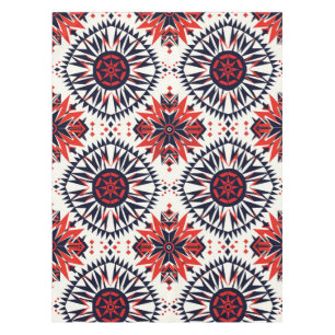 Elegant Cyan "Cosmic Interlock" Cotton Tablecloth