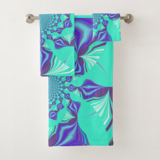 Elegant cyan Precious blue Bath Towel Set