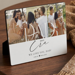 Elegant Dad Era Family Photo Collage Fathers Day Plaque