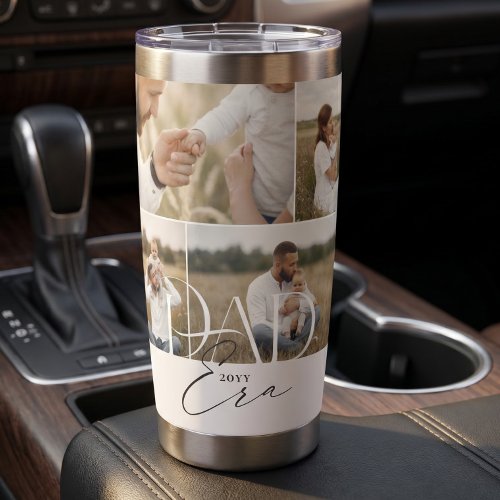 Elegant Dad Era Photo Collage First Father's Day Insulated Tumbler