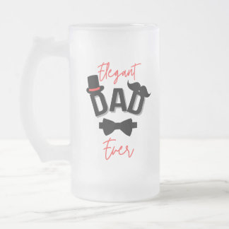Elegant Dad Ever Father's Day Frosted Glass Beer Mug