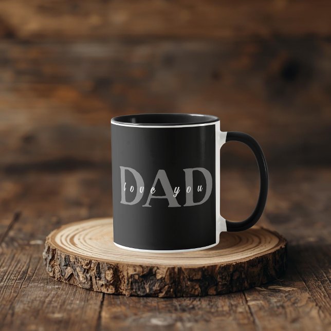 Elegant DAD Love You Black Mug (Creator Uploaded)