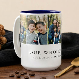 Elegant Daddy Photo Collage Fathers Day keepsake Two-Tone Coffee Mug