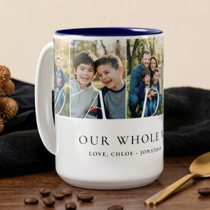Elegant Daddy Photo Collage Fathers Day keepsake Two-Tone Coffee Mug
