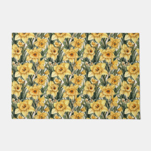 Elegant Daffodil Yellow Spring Flowers Easter Doormat