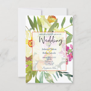 Elegant daffodils wedding invitation
