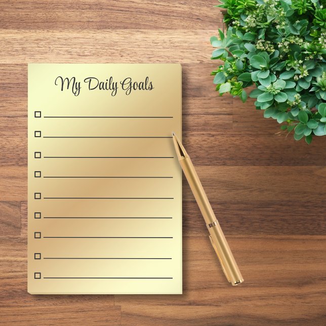 elegant daily goals gold lined personalized post-it notes (Creator Uploaded)