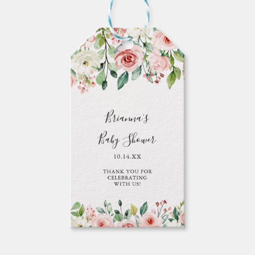 Elegant Dainty Autumn Floral Baby Shower Gift Tags