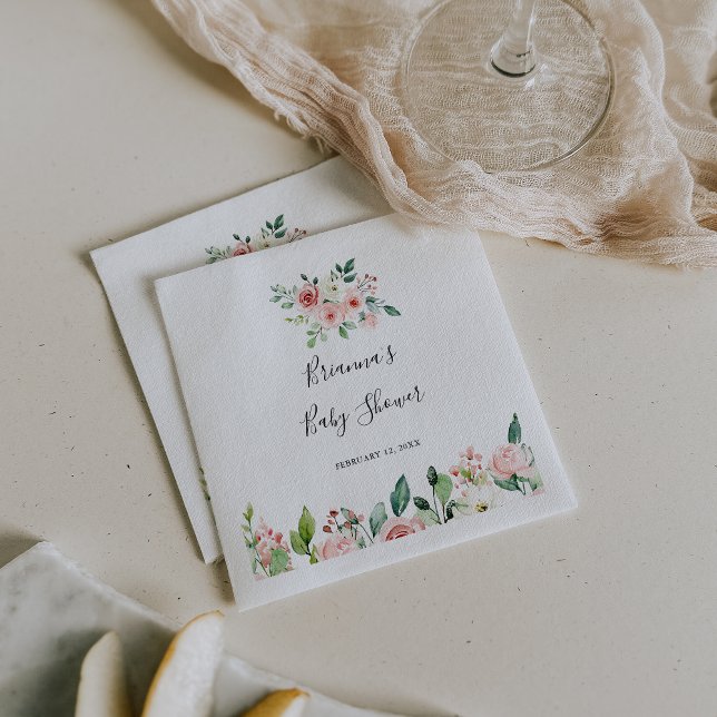 Elegant Dainty Autumn Floral Baby Shower Napkins (Creator Uploaded)