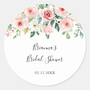 Elegant Dainty Autumn Floral Bridal Shower Favor Classic Round Sticker