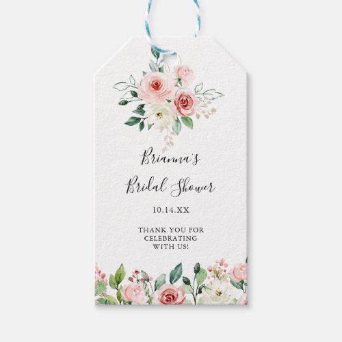 Elegant Dainty Autumn Floral Bridal Shower Gift Tags