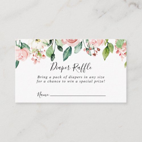 Elegant Dainty Autumn Floral Diaper Raffle Ticket Enclosure Card