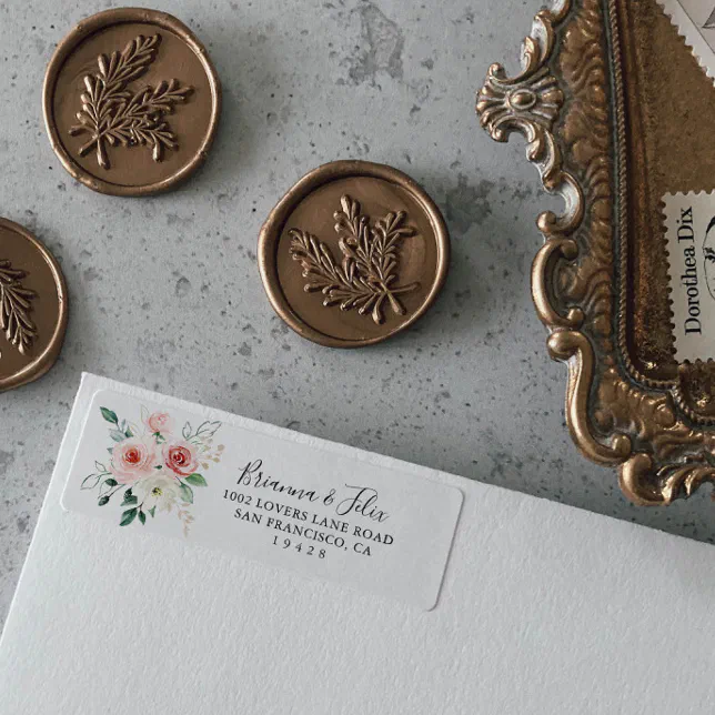 Elegant Dainty Autumn Floral Return Address Label | Zazzle
