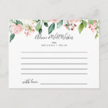 Elegant Dainty Autumn Floral Wedding Advice Card<br><div class="desc">This elegant dainty autumn floral wedding advice card is perfect for a modern wedding. The design features illustrated pink, blush and white roses, peonies with green foliage clustered into bouquets, accentuating the beautiful fall colors. These cards are perfect for a wedding, bridal shower, baby shower, graduation party & more. Personalize...</div>