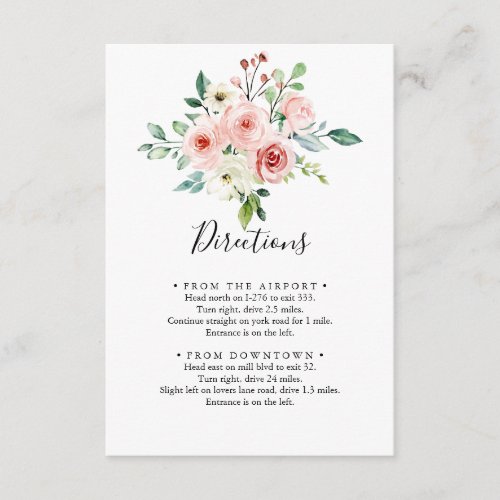 Elegant Dainty Autumn Floral Wedding Directions Enclosure Card